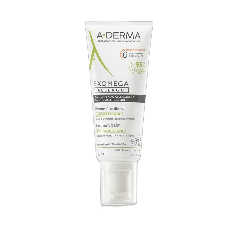 A-Derma Exomega Allergo емолиентен балсам за чувствителна и склонна към атопия кожа, 200 мл - снимка на продукта