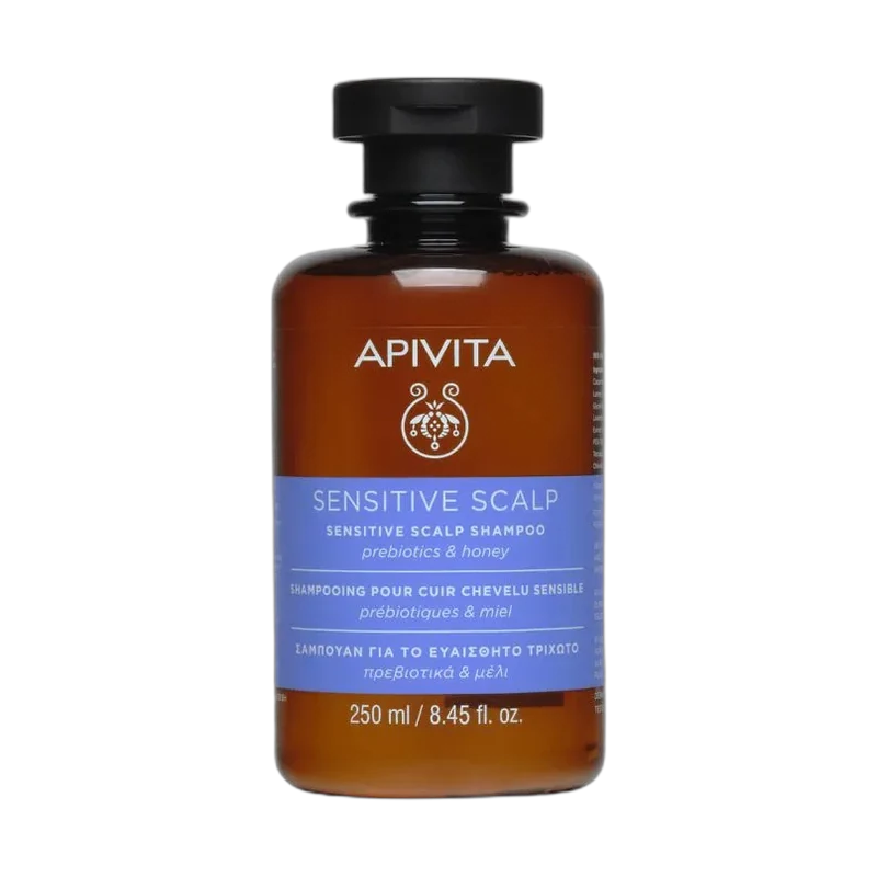 Apivita Sensitive Scalp шампоан за чувствителен скалп с пребиотици и мед, 250 мл - снимка на продукта