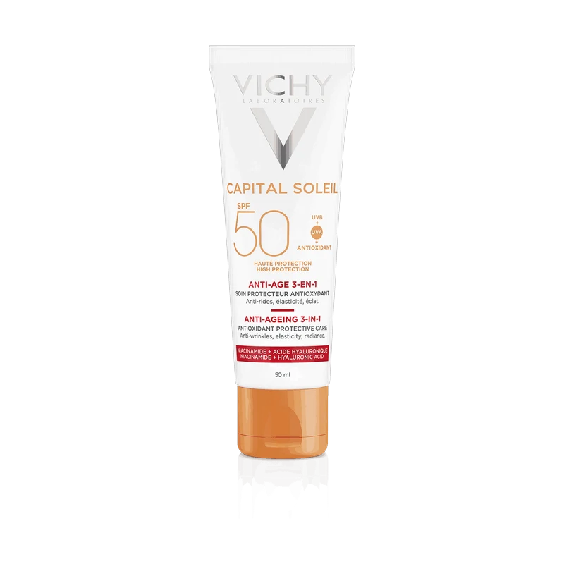 Vichy Capital Soleil Anti-Age слънцезащитен крем за лице SPF 50, 50 мл - снимка на продукта