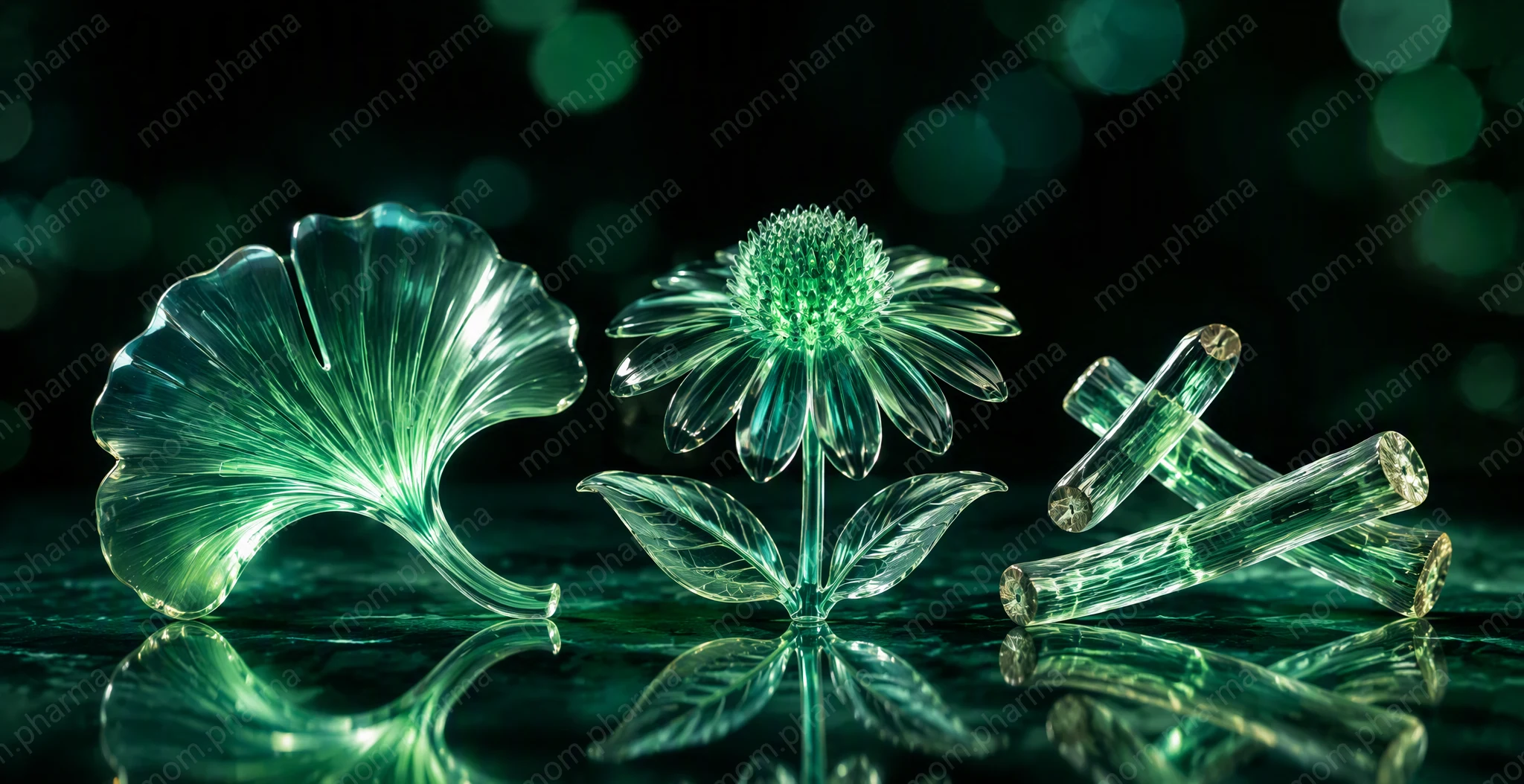 Glass ginkgo leaf, echinacea and liquorice root